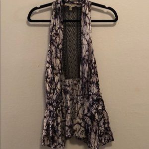 Velvet Heart TieDye Sleeveless Top, 100% Silk NWOT
